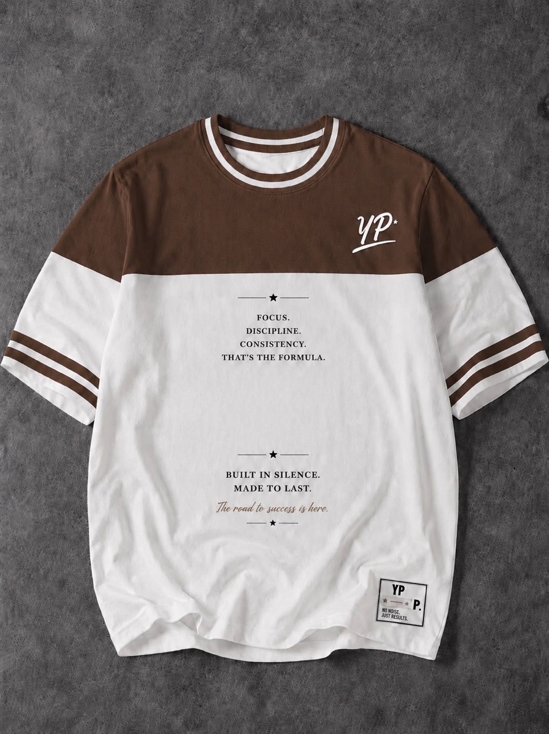 White and gold yp shirt